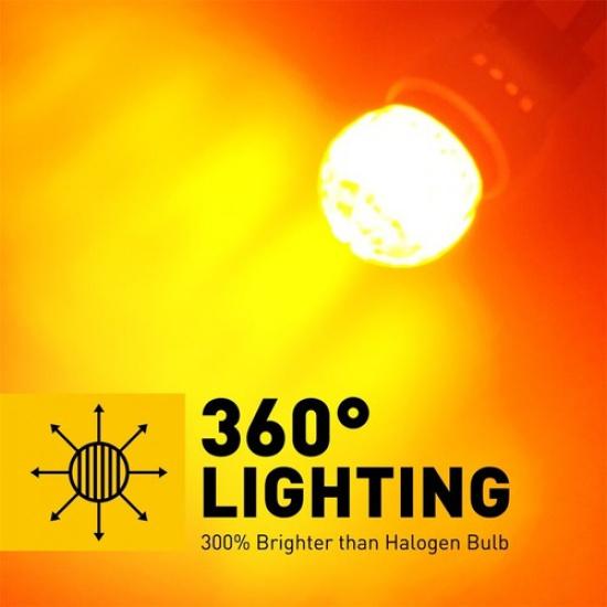 7440 7441 7443 7444 LED Rear Turn Light Signal Bulbs Amber Yellow 3000K Bulb 2X