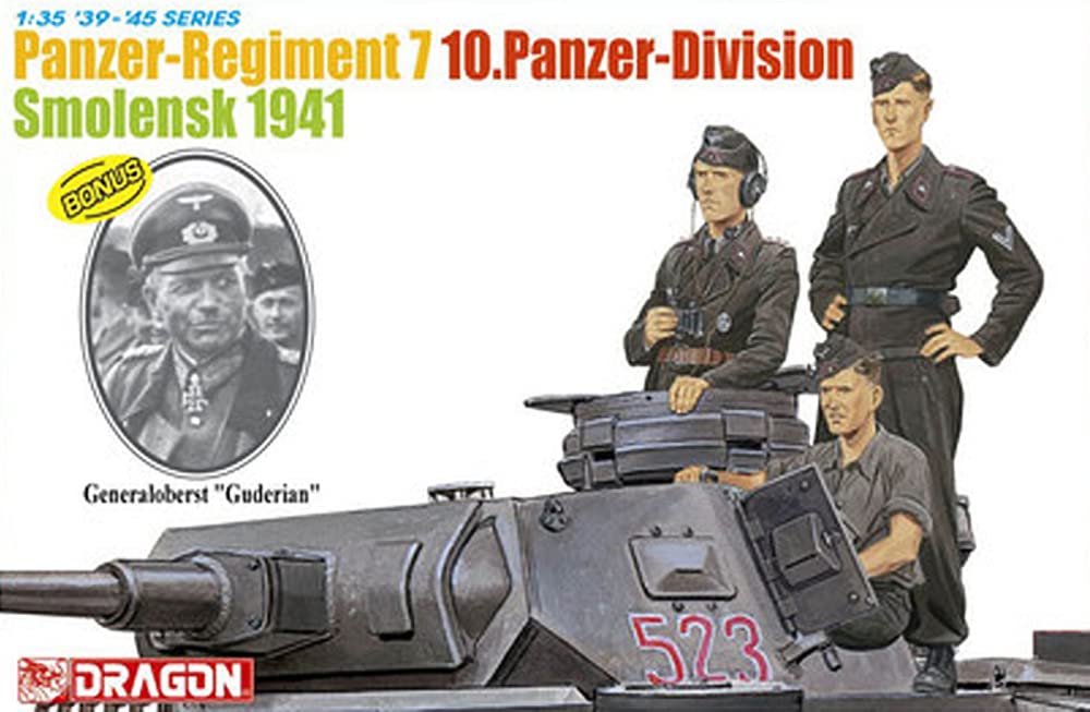 Platz WWII Deutsche 10. Panzerdivision 7. Panzerregiment Panzerbesatzung Schlacht von Smolensk 1941 Plastikmodell DR6655 1/35