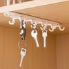 Retractable Double Row Adhesive Hanging Hooks - Punch-Free Kitchen Organizer