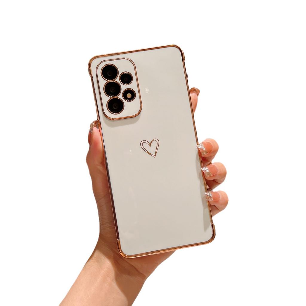 Applicable to Samsung S25U mobile phone case S24 electroplating hollow love S24FE anti-drop A55/A15 mobile phone case
