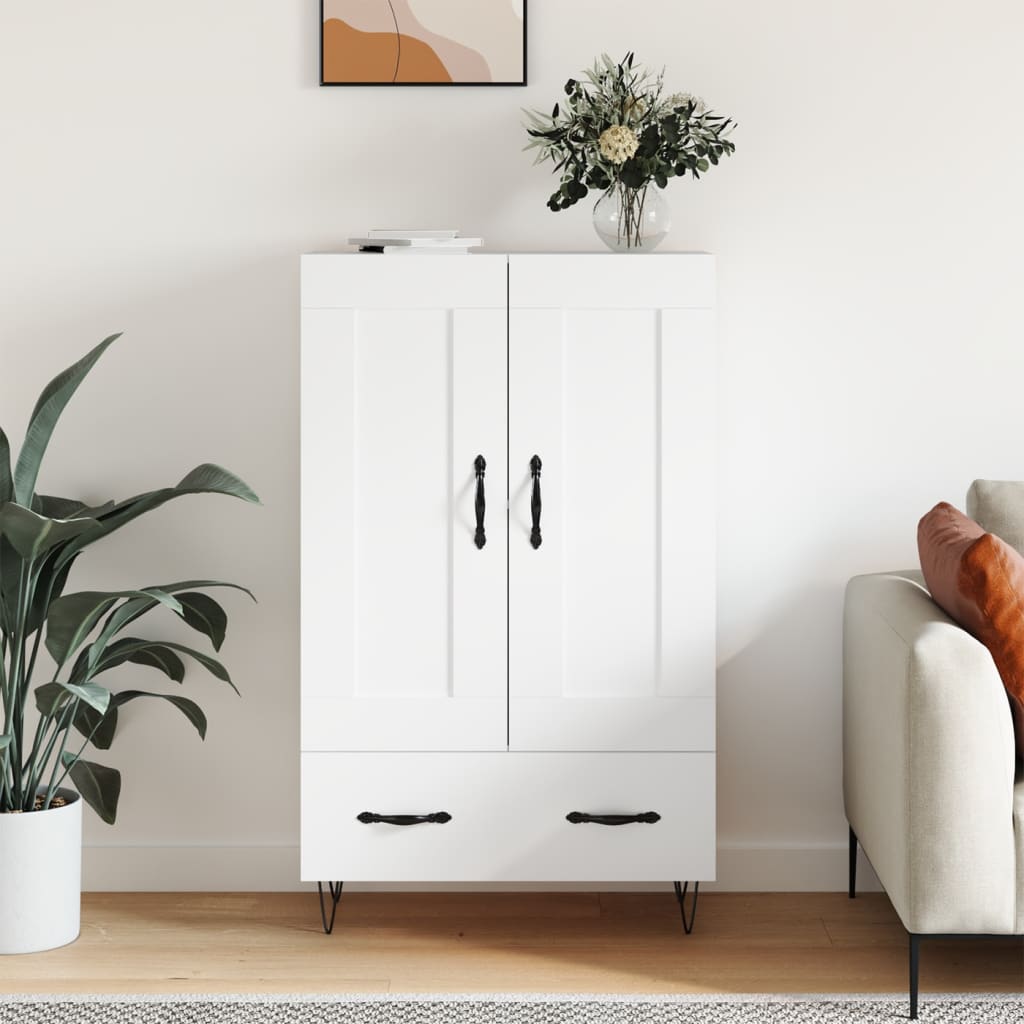 Highboard White 69.5 x 31 x 115 cm Engineered Wood
