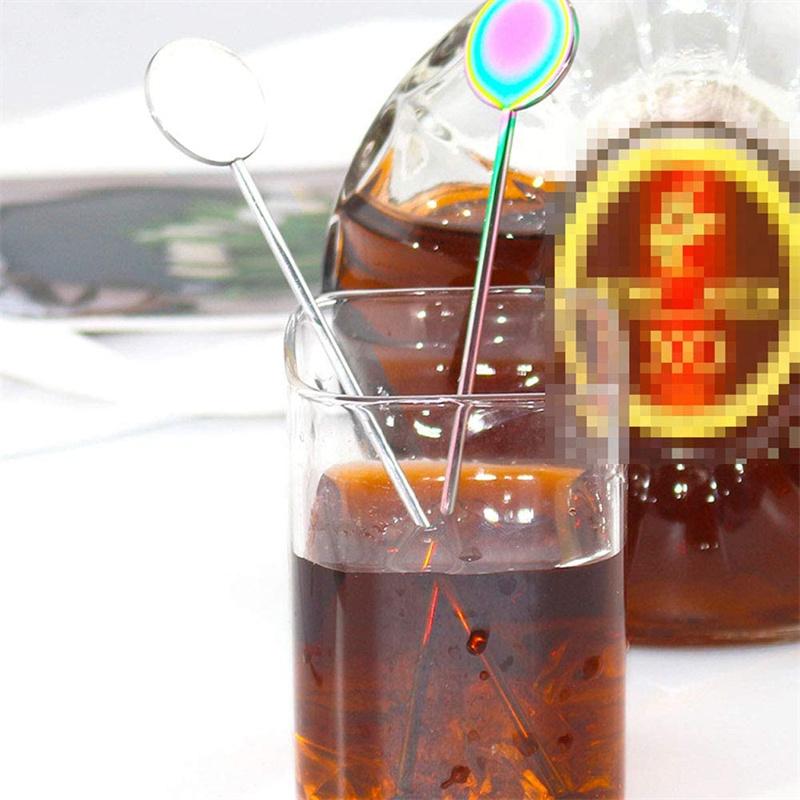 5Pcs Stainless Steel Cocktail Drink Mixer Bar Stirring Mixing Sticks Muddler Ladle Stirrer Swizzle Sticks Coffee Stirring Sticks
