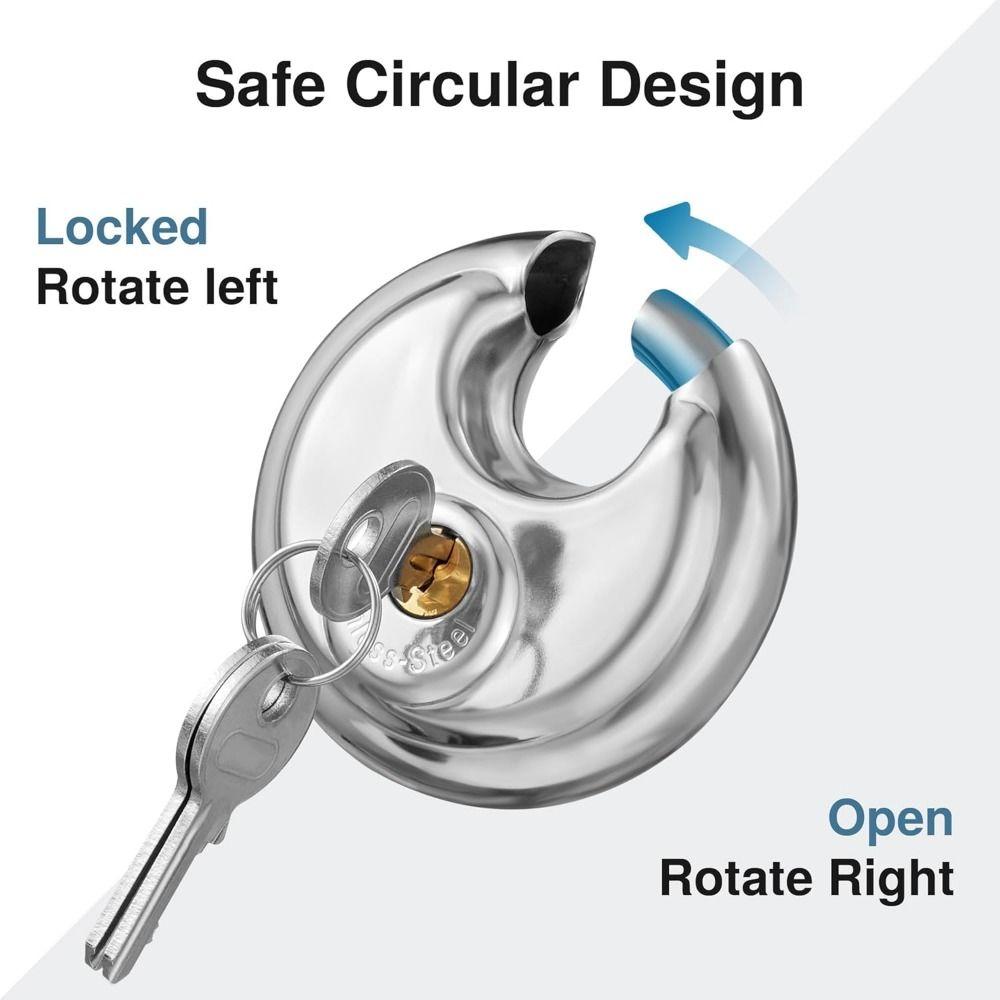 Compact Round Disc Lock Stainless Steel Security Lock Disc Locking Padlock  Carriage Door