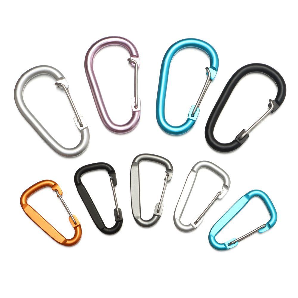 New Safety Equipment Climbing Button Buckle Keychain Alloy Carabiner Camping Hiking Hook