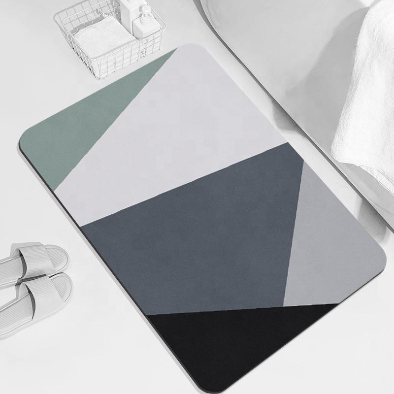 2026 Factory Custom Non Slip Water Absorbent Rugs Rubber Door Mats Diatom Mud Bathroom Floor Mat Set Anti Slip Bath Mat