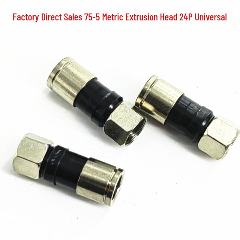 Universal 75-5 Compression F Connector for Metric & Imperial Cable TV Wire, 24 Shielded