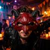 Maschera Unica Diavolo Oscuro Maschera Corna Demone, Accessorio Testa Cosplay di Halloween, Maschera Leggera per Costume di Maschera Feste Horror, Scherzo di Carnevale