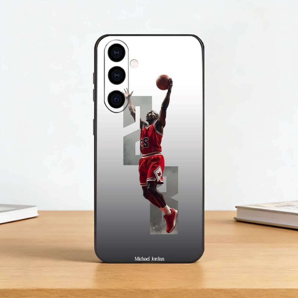 Sports M-Michael Jeffrey Jordan Phone Case Black Silicone Soft For Samsung Galaxy A73,A72,A71,A70,A53,A52,A51
