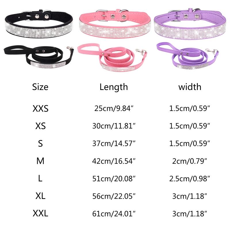 2 Stück Hundehalsband Kordelzug Seil Set Kristall Bling für Strassstein Verstellbares Band Welpe für Katzen Halsbänder Hals Hals St