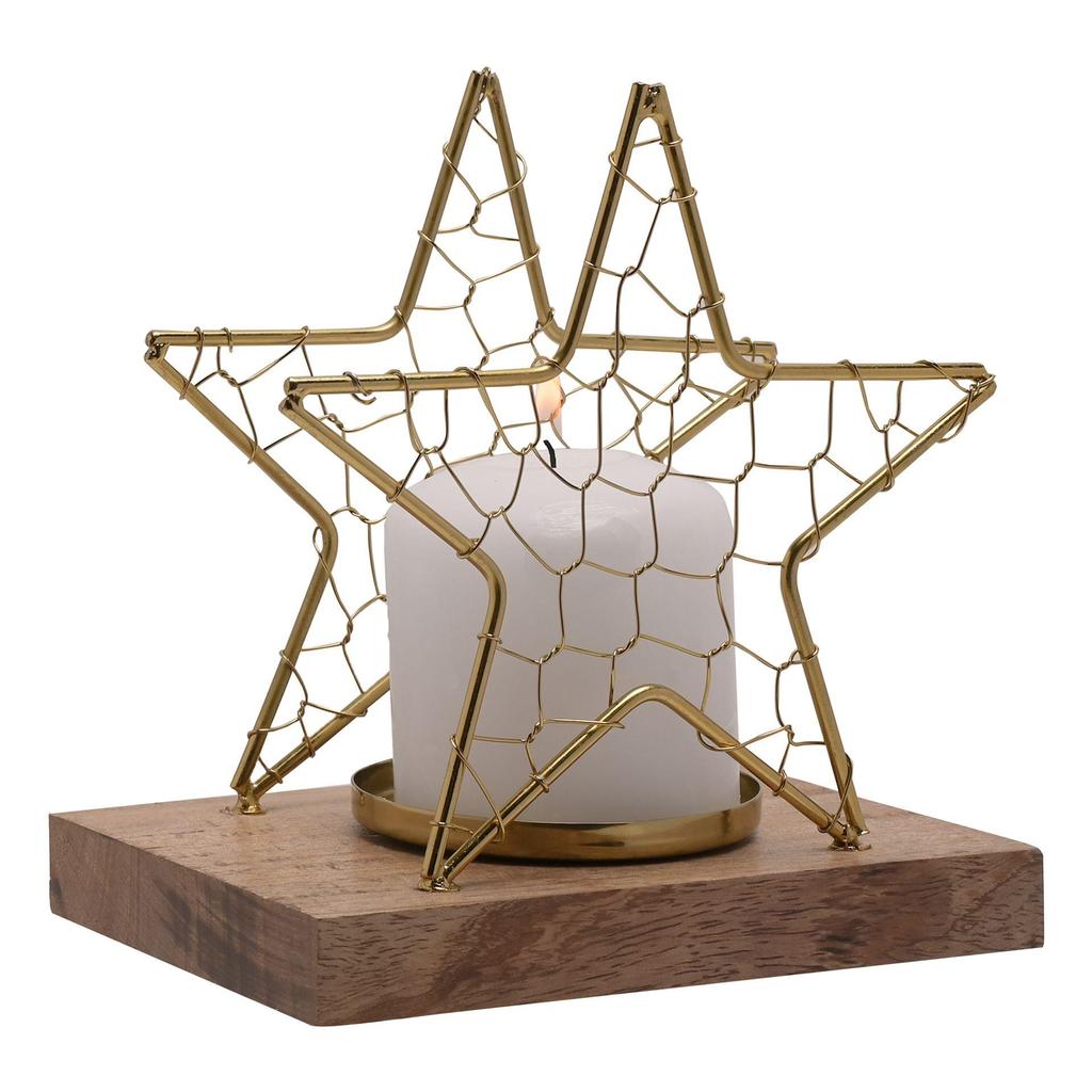 Celestial Gold Star Wire Candle Holder Medium
