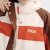 FILA Original Fashion Casual Sports Personality Trendy Color Block Loose Mid-Length Down Jacket Women Outerwear Mulan-Brown F11W549903FBN