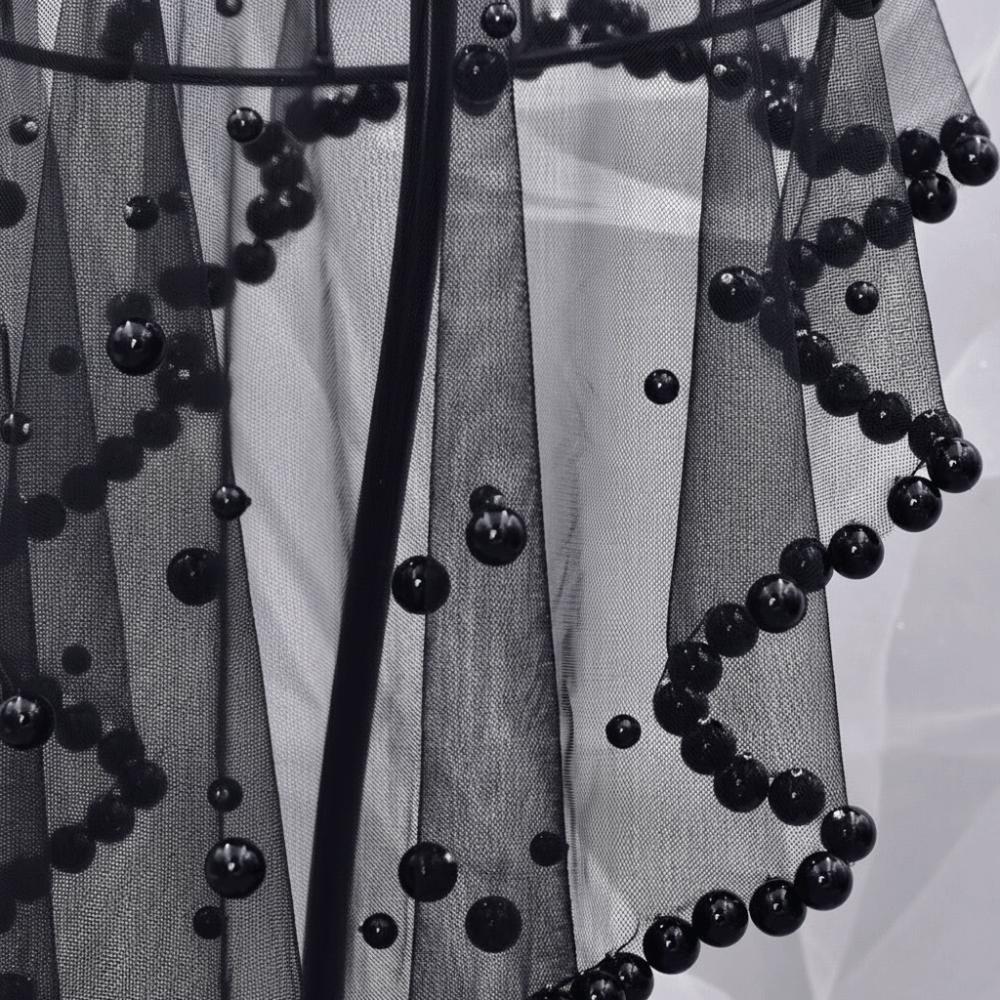 Einfarbige Perlen Perlen Brautschleier Weiß Schwarz Rot Hochzeitschleier Kurz Braut Kopfschleier Party