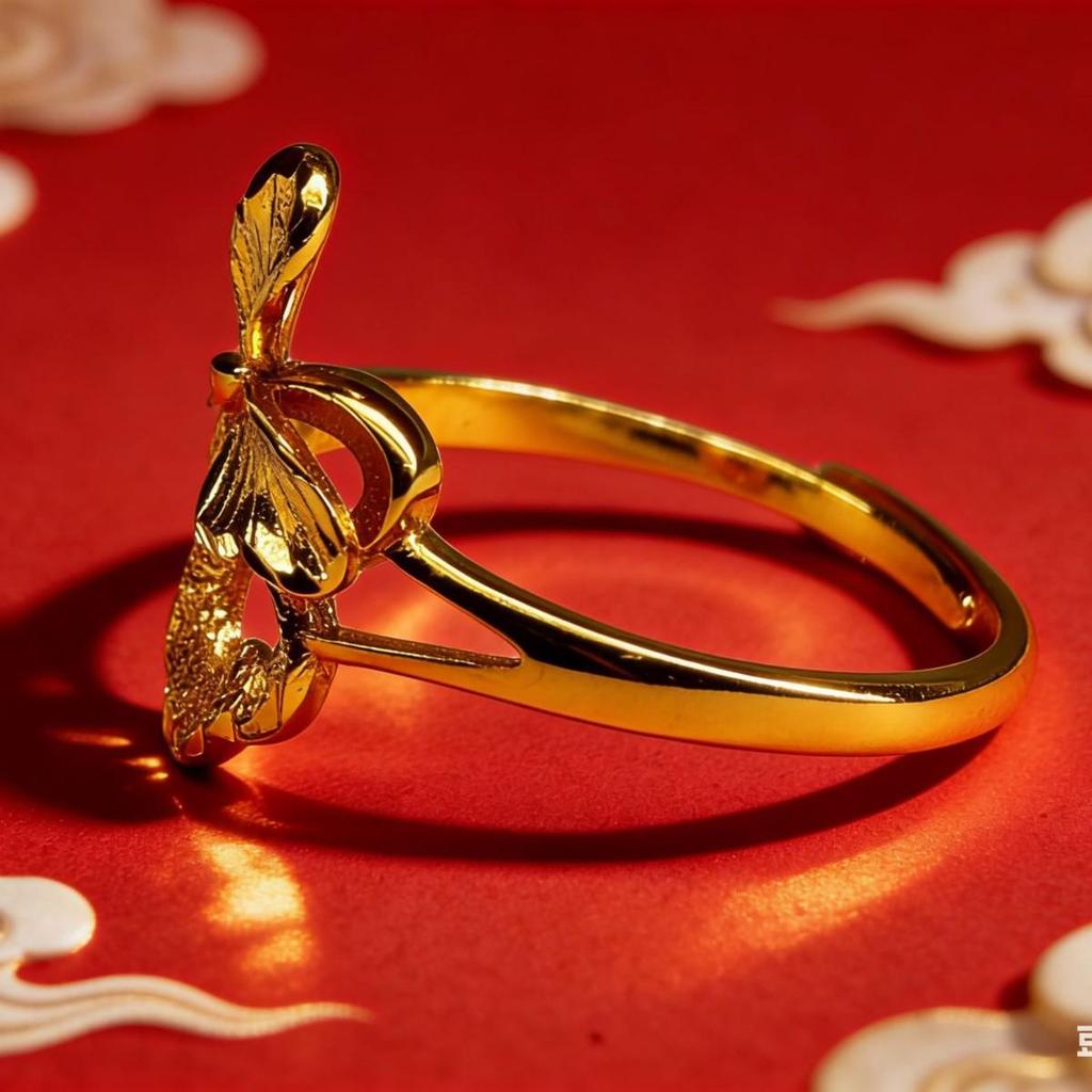 Klassischer Mode Sand Gold Blume Offener Ring für Damen