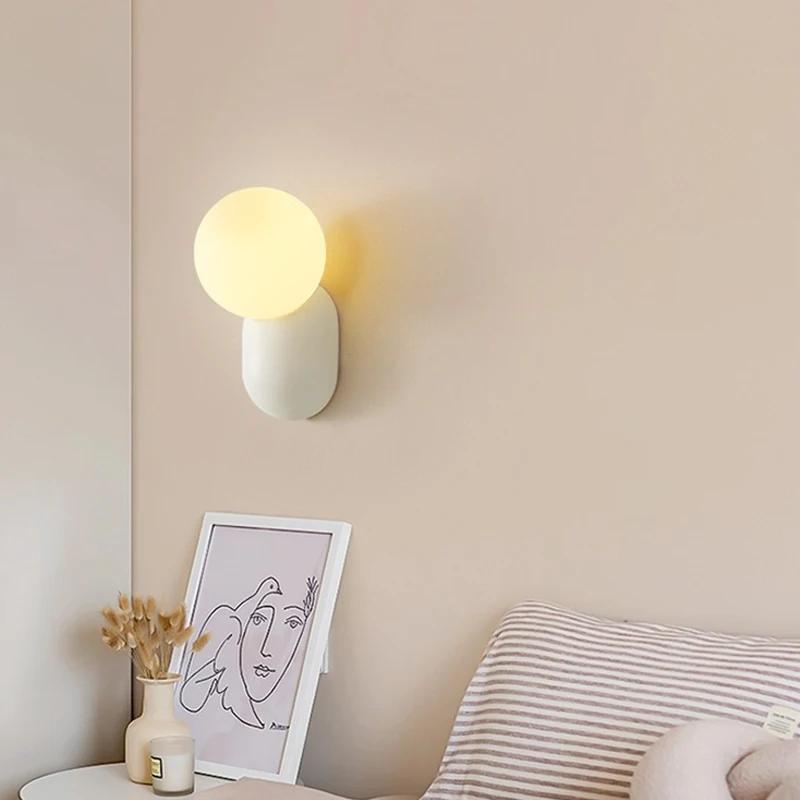 Macaron LED Wall Lamp Bedroom Living Children's Room Bathroom Bedside Mirror Decoration Lighting Fixtures Wall Sconce Lights