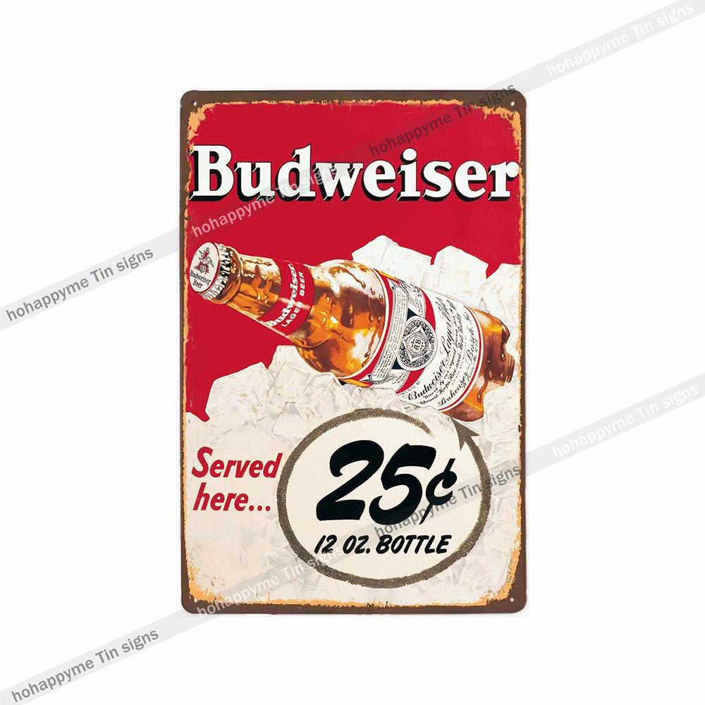 Home Decor Vintage Metal Poster Alcohol Brewing Beer Plates Decorative Bar Pub Club Wall Tin Painting Retro Plaque 20x30cm