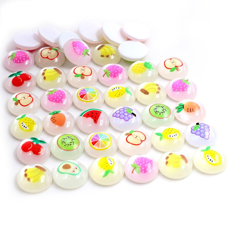 New Fashion 40pcs 12mm Mix Colors Stylish Color Half Ball Flat Back Resin Cabochons Cameo DIY Jewelry Making Accessories