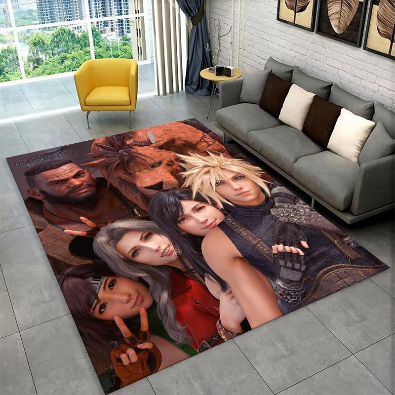 

Cloud Tifa Final Fantasy Games Sephiroth Carpet Rug for Bedroom Living Room Sofa Playroom Doormat Home Decor,Area Rug Non-slip 40x60cm