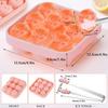 Ice Cube Mold with Lid, Silicone Rose Ice Cube Tray with Mini Tongs, Rose Ice Cube Trays for Freezer, Easy Release Ice Trays Maker, Make 9 Ice Ball