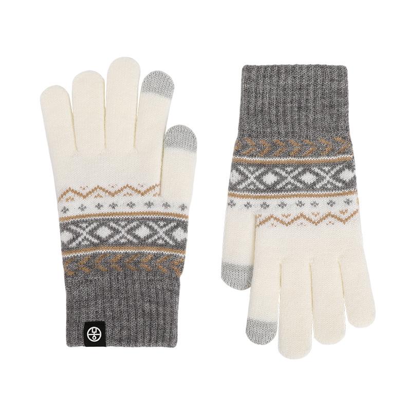 Winter Knitted Thermal Gloves Men's Fleece Thickened Gloves Women's Outdoor Cold and Windproof Cycling Gloves Men