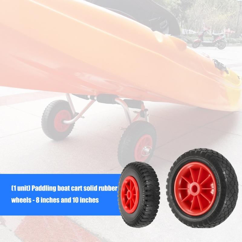 Roues de transport de kayak 8 pouces/10 pouces Roue à pneu gonflable pour canoës Chariot de transport Pneu de remplacement Accessoires de kayak