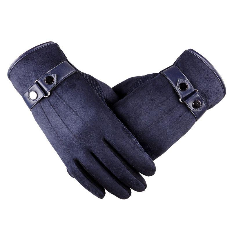 Herren Winter Warme Wildleder PU-Leder Fleecegefüttert Touchscreen Fahrhandschuhe Perfekt für Outdoor-Aktivitäten