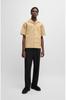 Overfit Cotton Beige [HUGO] Shirt, Seersucker, Men's, S,