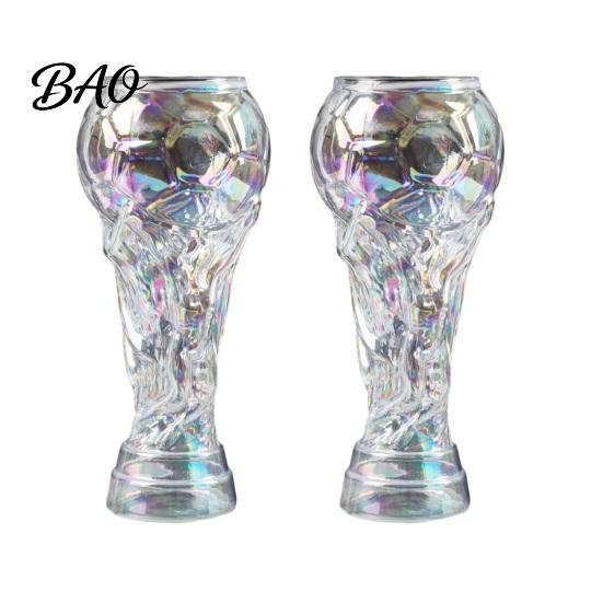 Magic Coating Beer Glass 2Pcs Trophy for Fans, Large Capacity Soccer Shape Three-Dimensional Relief Mug Mug, Novelty Drinking Cup Party Bar