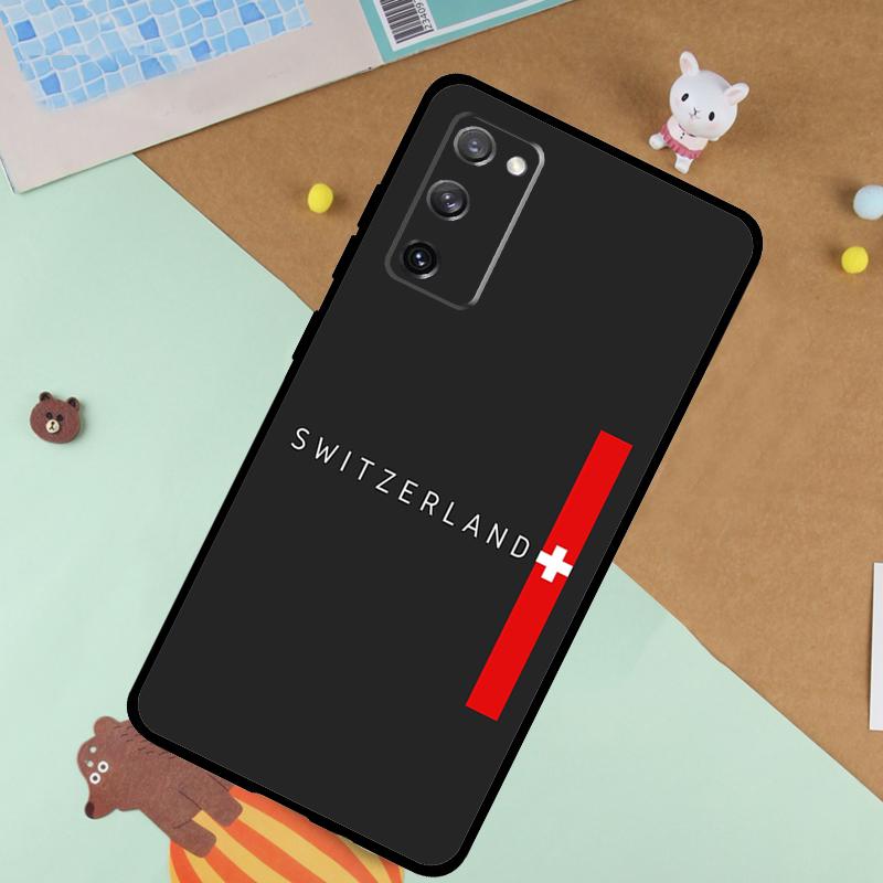 Switzerland Swiss Flag Soft Case For Samsung Galaxy S25 Ultra S9 S10 S20 S22 S21 Plus S23 FE S24 Ultra Funda Cover