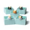 Creative Cat Meow Bath Bomb Set with Blue Tub and Hand-Painted Figurines for Micro Landscape Gardening