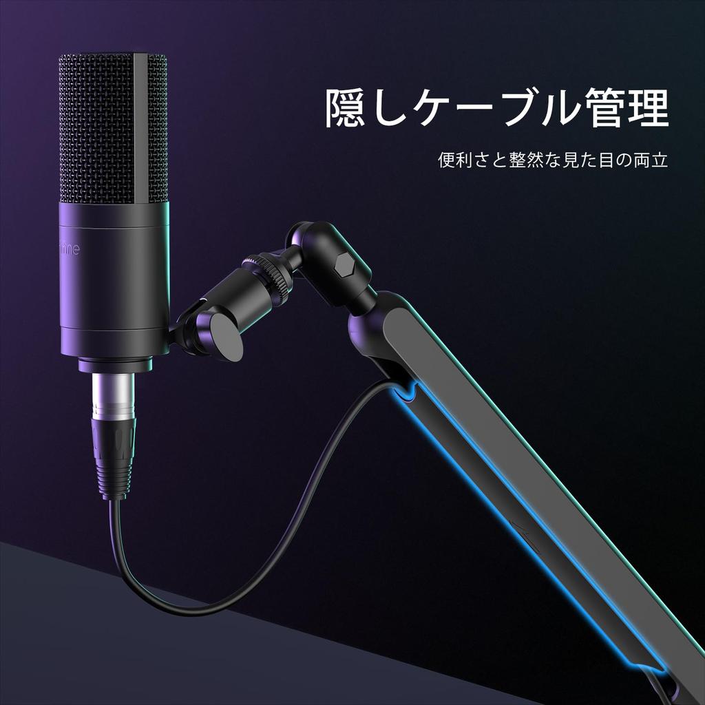 FIFINE BM88 Boom Arm Microphone Stand, Tabletop Microphone Stand for Live Streaming, Karaoke, Recording, Game Commentary, and Working from Home,