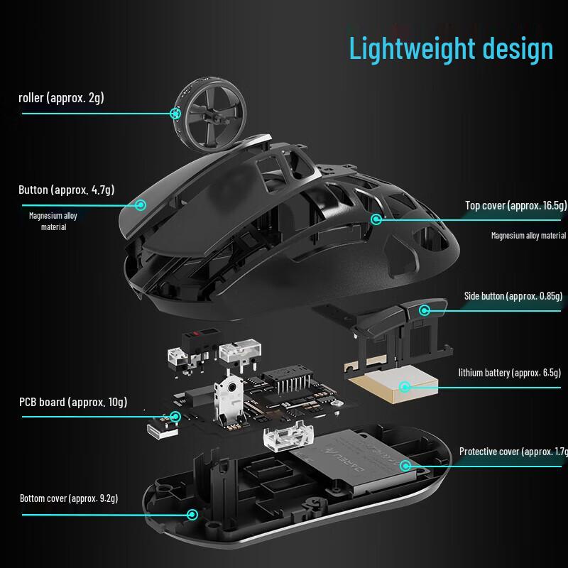 Dareu A950pro Magnesium Alloy Tri-Mode 4K Gaming Mouse