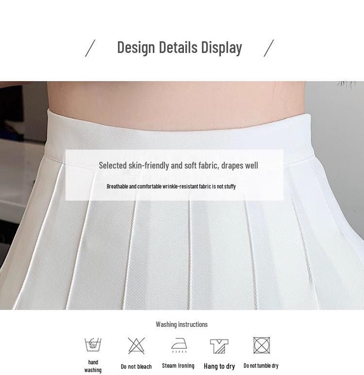 High-Waist A-Line Mesh Pleated Skirt: Women's Summer/Spring 2024 Short Skirt Pants