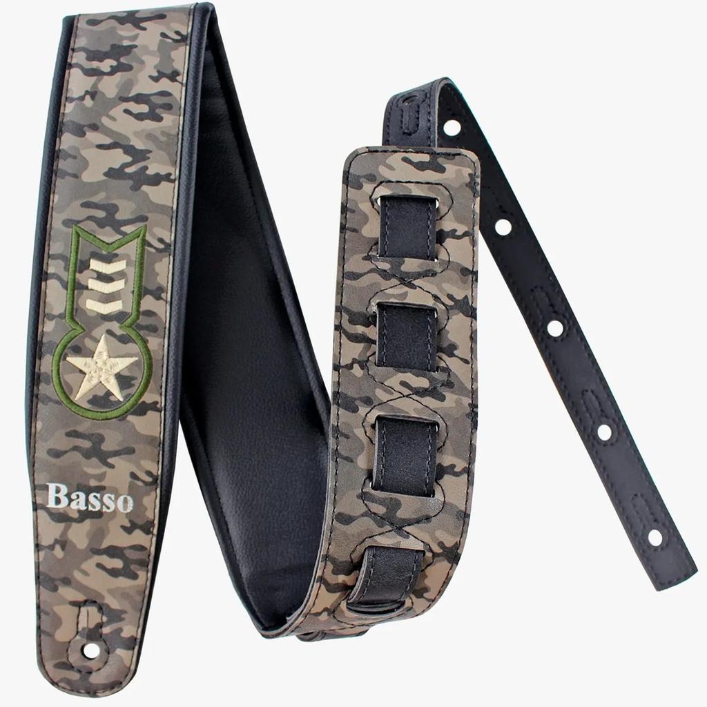 BASSO CLA11 Synthetic Army Camouflage Guitar Strap