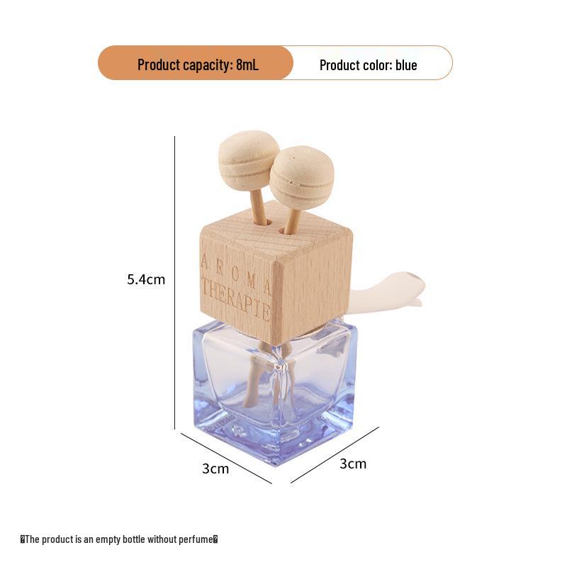 Square Glass Car Perfume Bottle - Odor Eliminator & Cute Air Vent Decoration