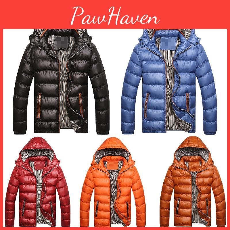 Luxurious Men's Winter Warm Hooded Thick Padded Jacket For Ultimate Comfort