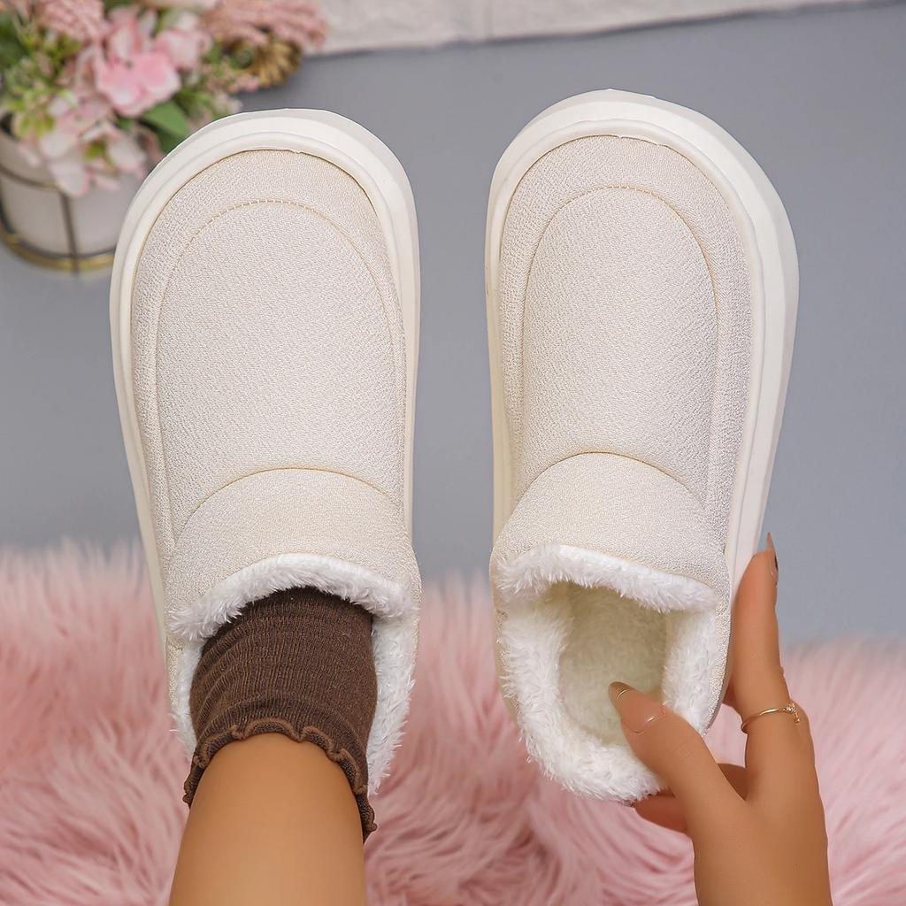 Fashion 2024 New Slip on Comfortable Thick-soled Casual Cold-resistant Women Boots Winter Fashion Round-toe Flat-heeled Warm Snow Boots