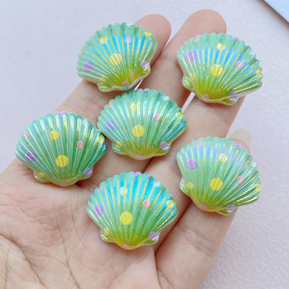 10Pcs New Cute Resin Cartoon Colorful Shells Series Flat Back Scrapbooking DIY Jewelry Craft Decoration Accessories