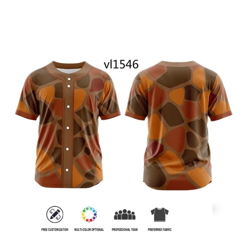 Men Button Sublimation Baseball Jersey Adults Custom Quick Dry Baseball Wear Uniforms Personal T-shirt Breathable Jersey TOP