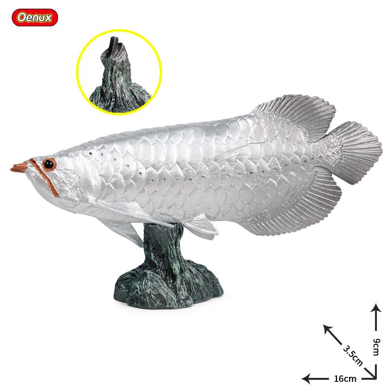 Oenux Sea Life Animals Model Action Figures Ocean Fish Sailfish Bass Grouper Salmon Aquarium Figurines PVC Educational Kids Toy
