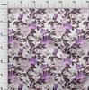 oneOone Cotton Flex Medium Purple Fabric Flower & Leaves Watercolor Sewing Craft Projects Fabric Prints By Yard 40 Inch