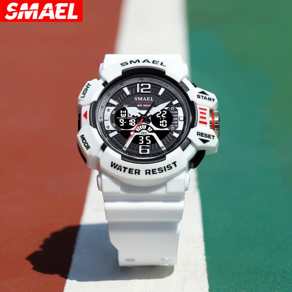 SMAEL Sportovní hodinky Pánské 50M Vodotěsné náramkové hodinky Dual Time Display Multifunkční Sportovní hodiny 8065 Pánské hodinky Digital