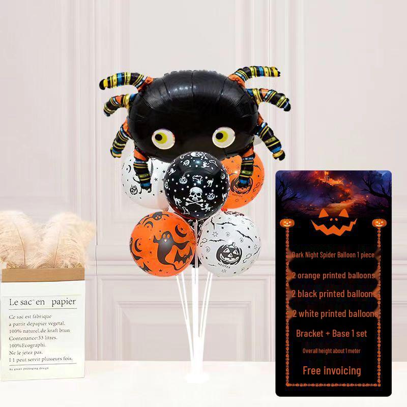 Halloween Pumpkin Skeleton Balloon Columns for Party and Event Decoration