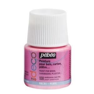 Peinture acrylique - Pébéo - P.BO Déco - Anémone nacrée - 45ml - Finition mate