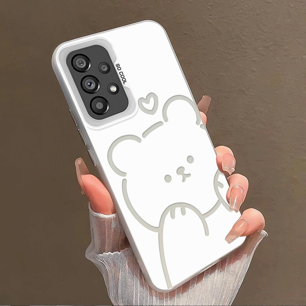 Creative Cute Bear Case for Samsung Galaxy A14 A56 A54 A13 A72 A16 A34 A32 A36 A12 A25 A73 A17 A52 A23 A71 Phone Cover
