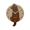 Shiba Inu Brown Wall Clock with Pendulum, Wooden Design, Quiet, Natural, Stylish, Dog Lover's Gift, Dog Motif, Nordic Style, Cute, Wagging Tail