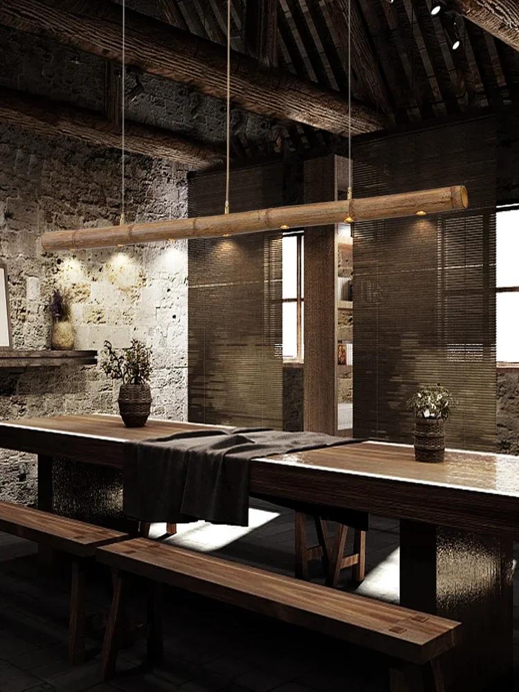 Restaurant Chandelier Creative And Personalized Bar Table Lamp Wabi Sabi Homestay Commercial Bamboo Tea Room Chandelier
