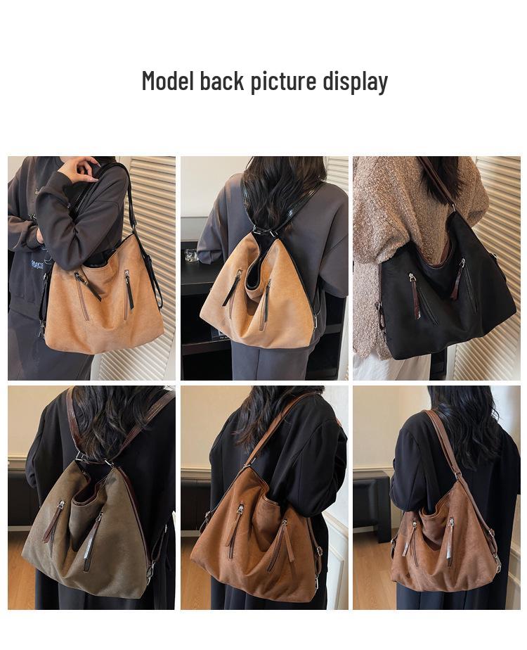 Retro 2025 Large Capacity Tote Bag: Stylish, Versatile Handbag for Women - Single Shoulder & Crossbody Carry