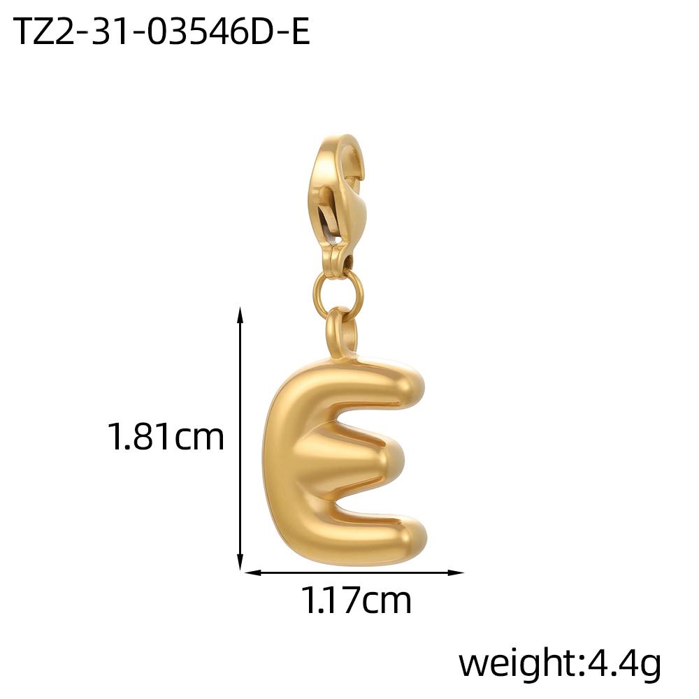 CARLIDANA 3PCS Bubble Letter Jewelry Pendant A-Z Stainless Steel Lobster Clasp Gold Color Bracelet Alphabet Charms Accessories