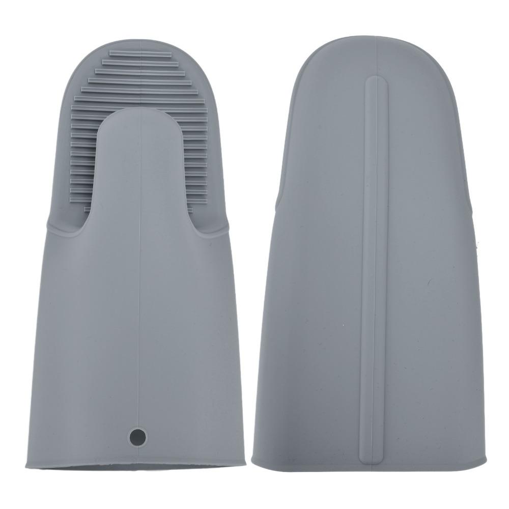 2pcs Extended Design Silicone Heat Gloves Quilted Liner Thickened Oven Gloves  Microwave