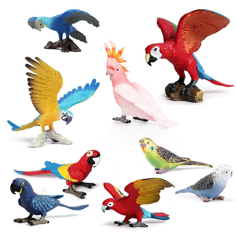 Children's Static Wild Animal Bird and Parrot Figure Set